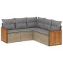 Set Gartensofas mit Kissen 5 Stück synthetisches Rattan beige von , Gartensets - Ref: Foro24-3260043, Preis: 362,84 €, Rabatt: %