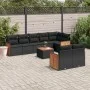 Set aus 8-teiligen Gartensofas und Kissen Kunstrattan schwarz von , Gartensets - Ref: Foro24-3260235, Preis: 593,35 €, Rabatt: %