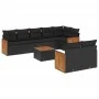 Set aus 8-teiligen Gartensofas und Kissen Kunstrattan schwarz von , Gartensets - Ref: Foro24-3260235, Preis: 593,35 €, Rabatt: %