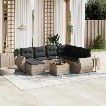 Set mit 8 Gartensofas und Kissen synthetisches Rattangrau von , Gartensets - Ref: Foro24-3257453, Preis: 489,55 €, Rabatt: %