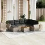 Garden sofa set 8 pieces and gray synthetic rattan cushions by , Garden sets - Ref: Foro24-3257453, Price: 489,55 €, Discount: %