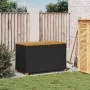 Black rattan acacia wood garden storage box 110x55x63cm by , Outdoor storage boxes - Ref: Foro24-366285, Price: 153,27 €, Dis...