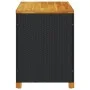 Black rattan acacia wood garden storage box 110x55x63cm by , Outdoor storage boxes - Ref: Foro24-366285, Price: 153,27 €, Dis...