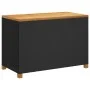 Black rattan acacia wood garden storage box 110x55x63cm by , Outdoor storage boxes - Ref: Foro24-366285, Price: 153,27 €, Dis...