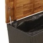 Black rattan acacia wood garden storage box 110x55x63cm by , Outdoor storage boxes - Ref: Foro24-366285, Price: 153,27 €, Dis...