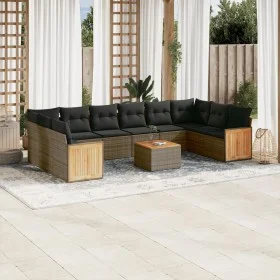 11-piece garden sofa set and gray synthetic rattan cushions by , Garden sets - Ref: Foro24-3260415, Price: 664,07 €, Discount: %
