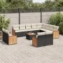 Garden sofa and cushion set 13 pieces black synthetic rattan by , Garden sets - Ref: Foro24-3260600, Price: 877,24 €, Discoun...