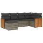 6-teiliges Gartenmöbel-Set und graue synthetische Rattankissen von , Gartensets - Ref: Foro24-3260261, Preis: 395,02 €, Rabat...