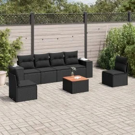 7-piece garden dining set and black synthetic rattan cushions by , Garden sets - Ref: Foro24-3225390, Price: 470,97 €, Discou...