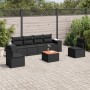 7-teiliges Garten-Essset und schwarze Kissen aus synthetischem Rattan von , Gartensets - Ref: Foro24-3225390, Preis: 452,98 €...