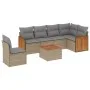 7-piece garden sofa set and beige synthetic rattan cushions by , Garden sets - Ref: Foro24-3260106, Price: 462,85 €, Discount: %