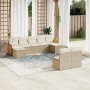 9-teiliges Gartensofa-Set mit beigen synthetischen Rattankissen von , Gartensets - Ref: Foro24-3260455, Preis: 585,91 €, Raba...
