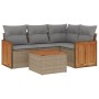 Gartensofa-Set mit Kissen, 5-teilig, beiges synthetisches Rattan von , Gartensets - Ref: Foro24-3260022, Preis: 336,25 €, Rab...