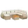 Gartensofa-Set mit beigen Kissen 8 Stück PE-Rattan von , Gartensets - Ref: Foro24-3257451, Preis: 566,87 €, Rabatt: %