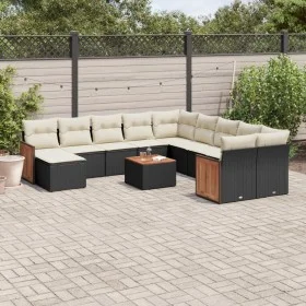 Garden sofa set 12 pieces with black synthetic rattan cushions by , Garden sets - Ref: Foro24-3260656, Price: 729,64 €, Disco...