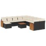 Gartensofa-Set 12-teilig mit schwarzen synthetischen Rattankissen von , Gartensets - Ref: Foro24-3260656, Preis: 727,68 €, Ra...