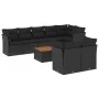 8-teiliges Gartensofa-Set und schwarze synthetische Rattankissen von , Gartensets - Ref: Foro24-3223731, Preis: 586,05 €, Rab...
