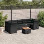 Set de sofás de jardín 8 piezas y cojines ratán sintético negro de , Conjuntos de jardín - Ref: Foro24-3223507, Precio: 510,09 €