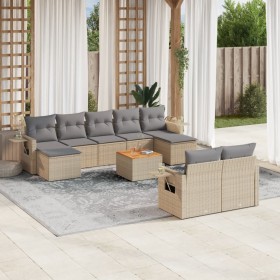 Garden sofa set with beige cushions 10 pieces synthetic rattan by , Garden sets - Ref: Foro24-3257109, Price: 670,90 €, Disco...