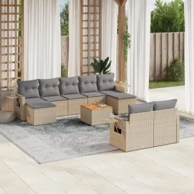 Garden sofa set with beige cushions 10 pieces synthetic rattan by , Garden sets - Ref: Foro24-3257109, Price: 660,20 €, Disco...