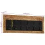 Wall coat rack with 6 hooks solid mango wood by , Hat and coat racks - Ref: Foro24-358952, Price: 50,93 €, Discount: %