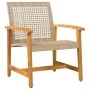 3-teiliges Bistro-Set aus PE-Rattan und Akazienholz in Beige von , Modulare Sofas für den Außenbereich - Ref: Foro24-367603, ...