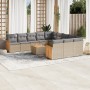 12-teiliges Gartensofa-Set und braune synthetische Rattankissen von , Gartensets - Ref: Foro24-3260519, Preis: 793,42 €, Raba...