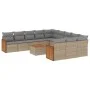 Set de sofás de jardín 12 pzas y cojines ratán sintético marrón de , Conjuntos de jardín - Ref: Foro24-3260519, Precio: 807,6...