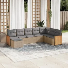 Gartensofa-Set mit beigen Kissen 8 Stück PE-Rattan von , Gartensets - Ref: Foro24-3260330, Preis: 505,78 €, Rabatt: %