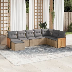 Juego de sofás de jardín con cojines beige 8 pzas ratán PE de , Conjuntos de jardín - Ref: Foro24-3260330, Precio: 504,28 €, ...