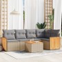 Gartensofa-Set mit Kissen, 6-teilig, beiges synthetisches Rattan von , Gartensets - Ref: Foro24-3260036, Preis: 391,40 €, Rab...
