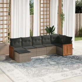 7-teiliges Gartensofa-Set mit grauen PE-Rattan-Kissen von , Gartensets - Ref: Foro24-3260275, Preis: 450,62 €, Rabatt: %
