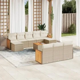 11-piece garden sofa set with beige synthetic rattan cushions by , Garden sets - Ref: Foro24-3260504, Price: 751,99 €, Discou...