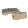 Garden sofa set with beige cushions mix 11 pieces PE rattan by , Garden sets - Ref: Foro24-3257116, Price: 715,82 €, Discount: %