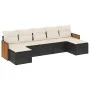 Set de comedor de jardín 7 pzas y cojines ratán sintético negro de , Conjuntos de jardín - Ref: Foro24-3260313, Precio: 400,4...