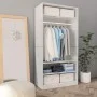 Schrank aus glänzend weißem Sperrholz, 100 x 50 x 200 cm von vidaXL, Kleiderschränke - Ref: Foro24-800231, Preis: 189,32 €, R...