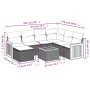 8-teiliges Gartensofa-Set und graue synthetische Rattankissen von , Gartensets - Ref: Foro24-3260296, Preis: 491,67 €, Rabatt: %