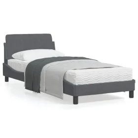 Dark gray velvet bed frame with headboard 90x190cm by , Beds and slatted bases - Ref: Foro24-373093, Price: 129,08 €, Discoun...