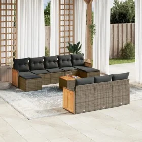 11-piece garden sofa set and gray synthetic rattan cushions by , Garden sets - Ref: Foro24-3260506, Price: 686,05 €, Discount: %