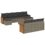 11-piece garden sofa set and gray synthetic rattan cushions by , Garden sets - Ref: Foro24-3260506, Price: 686,05 €, Discount: %