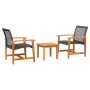 3-Piece Black PE Rattan and Acacia Wood Bistro Set by , Modular outdoor sofas - Ref: Foro24-367601, Price: 136,11 €, Discount: %