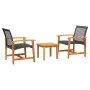 3-Piece Black PE Rattan and Acacia Wood Bistro Set by , Modular outdoor sofas - Ref: Foro24-367601, Price: 143,89 €, Discount: %