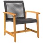 3-Piece Black PE Rattan and Acacia Wood Bistro Set by , Modular outdoor sofas - Ref: Foro24-367601, Price: 136,11 €, Discount: %