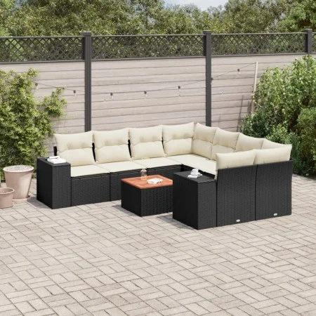 8-teiliges Gartensofa-Set und schwarze synthetische Rattankissen von , Gartensets - Ref: Foro24-3257701, Preis: 550,38 €, Rab...
