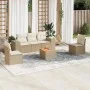 Garden sofa set with cushions 6 pieces beige synthetic rattan by , Garden sets - Ref: Foro24-3257717, Price: 429,89 €, Discou...