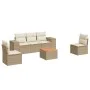 Garden sofa set with cushions 6 pieces beige synthetic rattan by , Garden sets - Ref: Foro24-3257717, Price: 429,89 €, Discou...