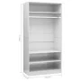 Schrank aus glänzend weißem Sperrholz, 100 x 50 x 200 cm von vidaXL, Kleiderschränke - Ref: Foro24-800231, Preis: 189,32 €, R...
