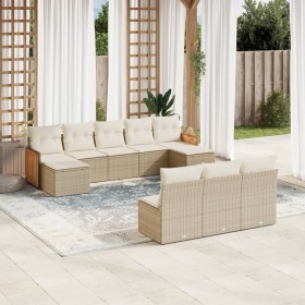 Juego de sofás jardín con cojines beige 10 pzas ratán sintético de , Conjuntos de jardín - Ref: Foro24-3260469, Precio: 601,0...