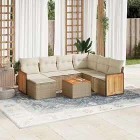 Gartensofa-Set mit beigen Kissen 8 Stück PE-Rattan von , Gartensets - Ref: Foro24-3260294, Preis: 540,18 €, Rabatt: %