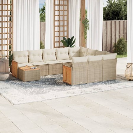 11-piece garden sofa set with beige synthetic rattan cushions by , Garden sets - Ref: Foro24-3260448, Price: 684,48 €, Discou...